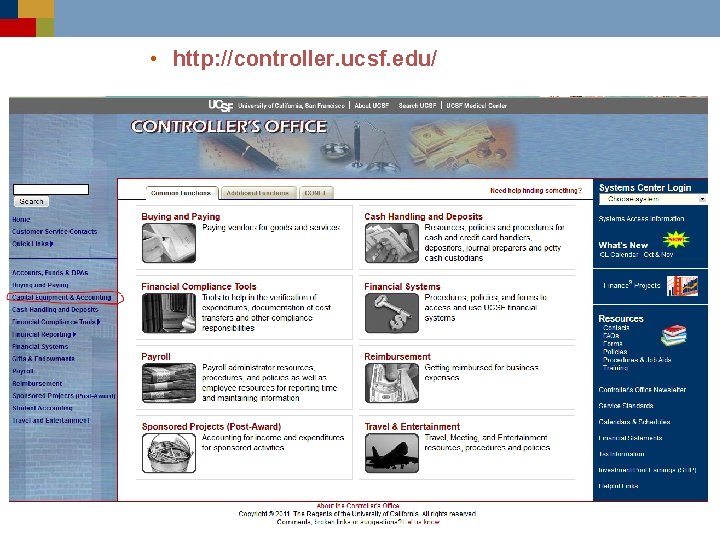  • http: //controller. ucsf. edu/ 