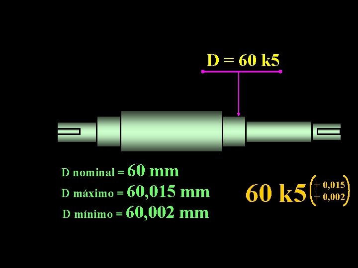 D = 60 k 5 D nominal = 60 mm D máximo = 60,