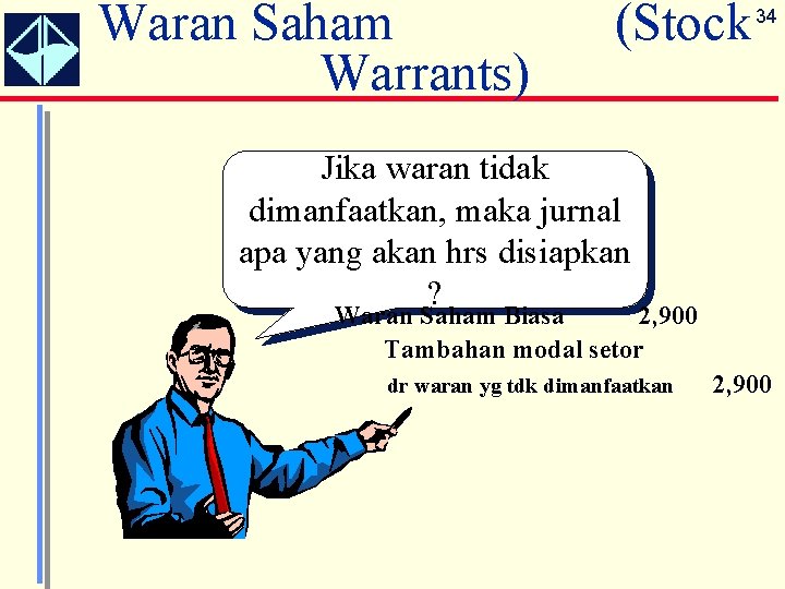 Waran Saham Warrants) (Stock 34 Jika waran tidak dimanfaatkan, maka jurnal apa yang akan