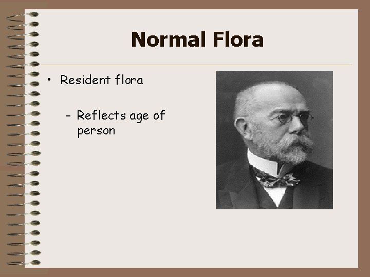Normal Flora • Resident flora – Reflects age of person 