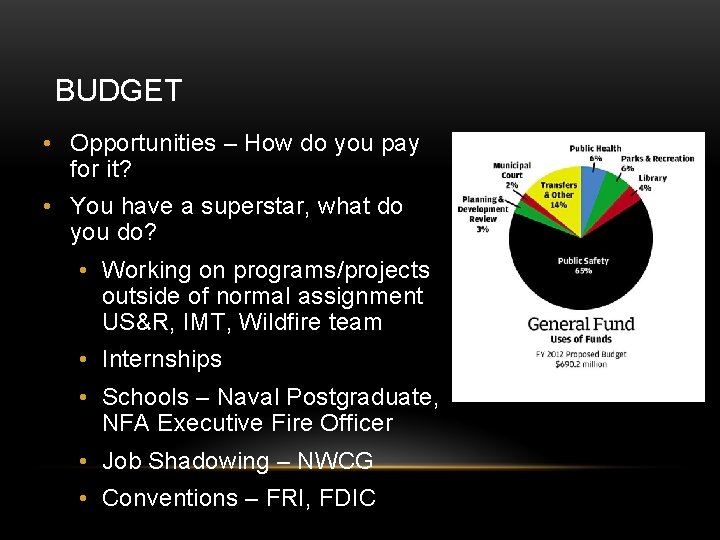 BUDGET • Opportunities – How do you pay for it? • You have a BUDGET • Opportunities – How do you pay for it? • You have a
