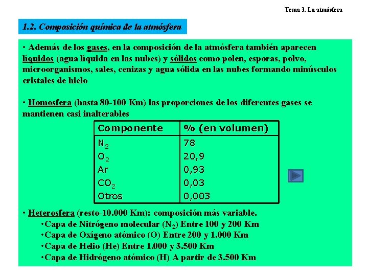 Tema 3. La atmósfera 1. 2. Composición química de la atmósfera • Además de