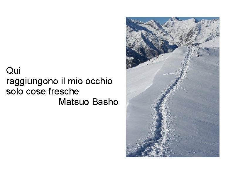 Qui raggiungono il mio occhio solo cose fresche Matsuo Basho 