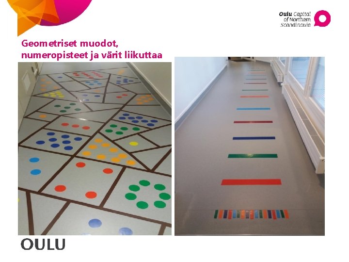 Geometriset muodot, numeropisteet ja värit liikuttaa 