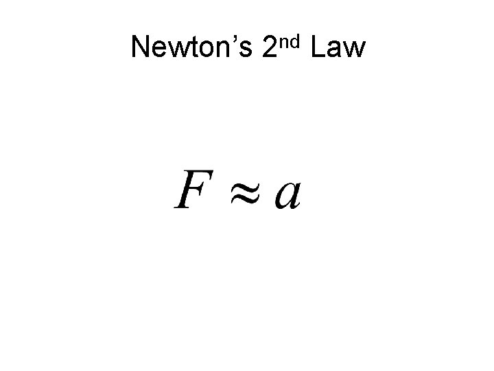 Newton’s 2 nd Law 