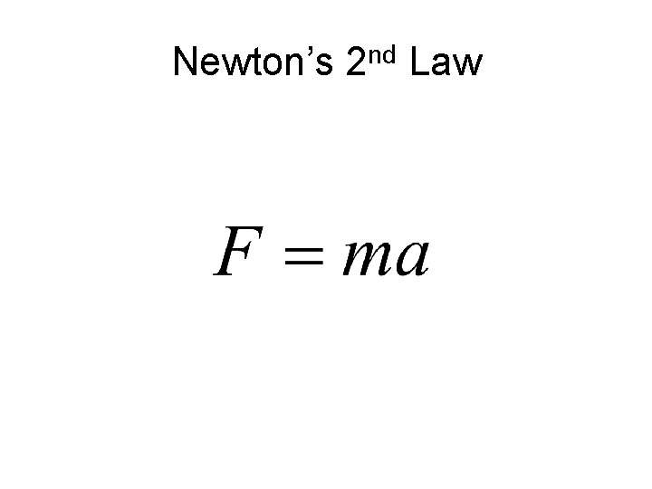 Newton’s 2 nd Law 