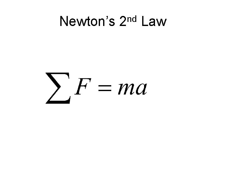 Newton’s 2 nd Law 