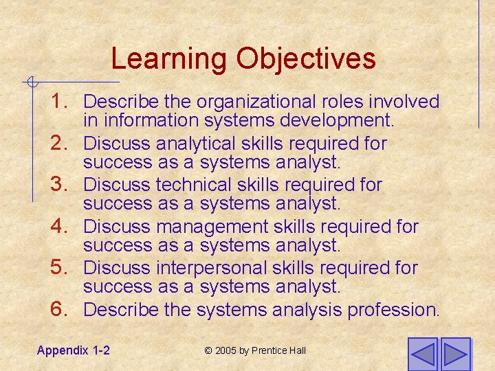 Learning Objectives 1. Describe the organizational roles involved 2. 3. 4. 5. 6. in