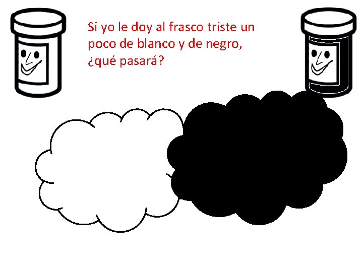 Si yo le doy al frasco triste un poco de blanco y de negro,