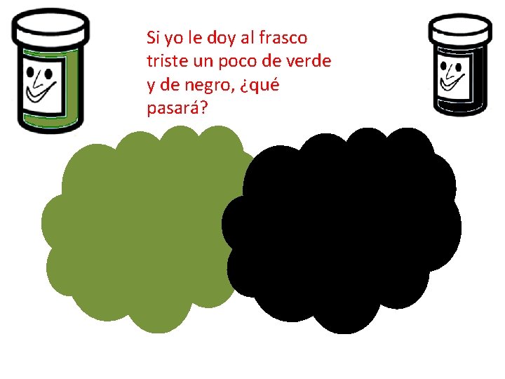 Si yo le doy al frasco triste un poco de verde y de negro,