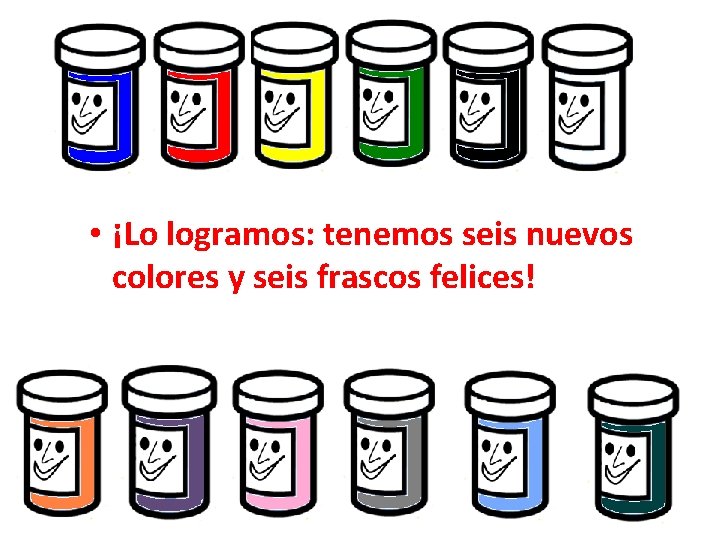  • ¡Lo logramos: tenemos seis nuevos colores y seis frascos felices! 