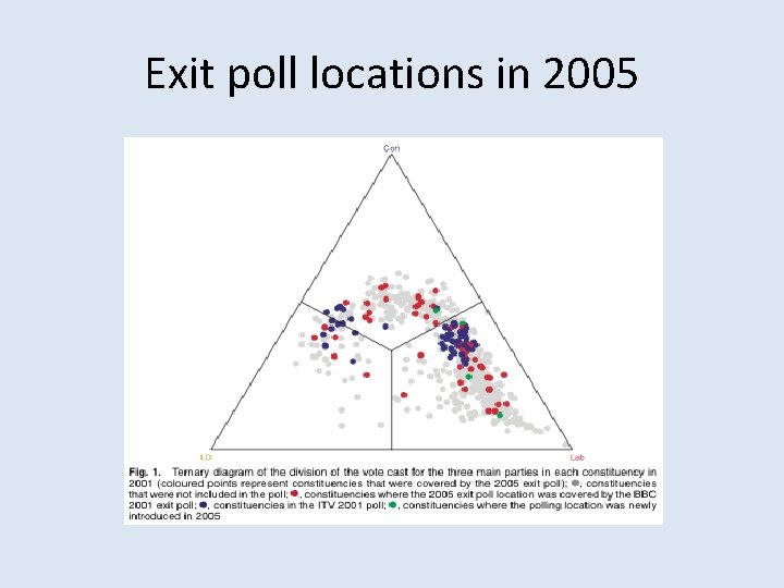 Exit poll locations in 2005 