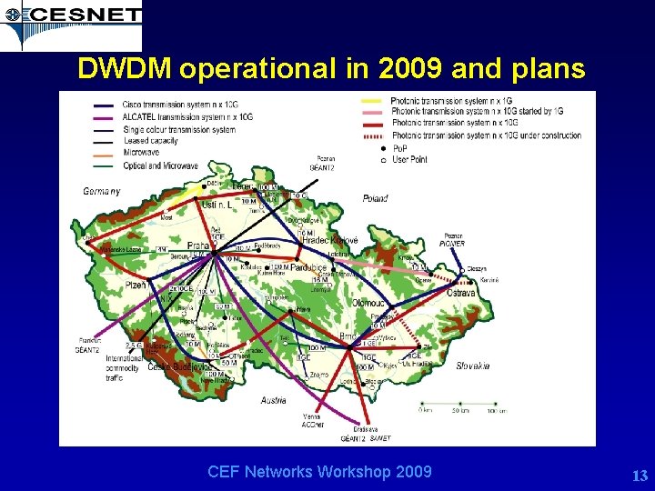 DWDM operational in 2009 and plans CEF Networks Workshop 2009 13 