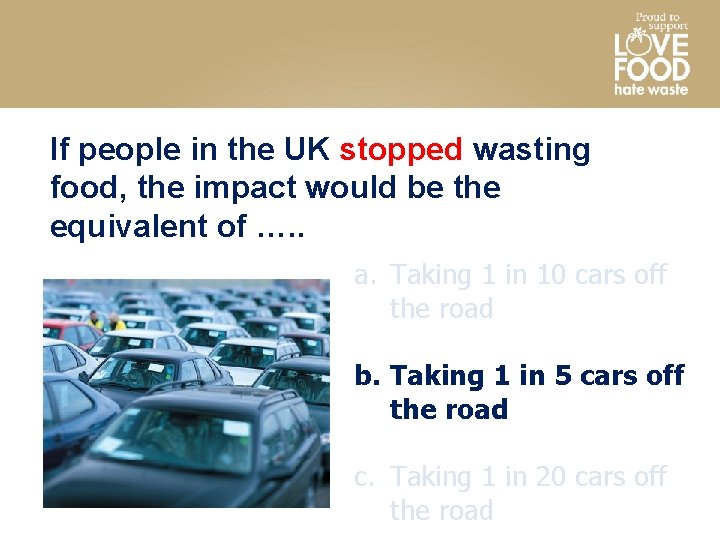 If people in the UK stopped wasting food, the impact would be the equivalent