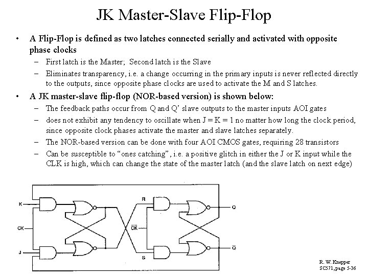 JK Master-Slave Flip-Flop • A Flip-Flop is defined as two latches connected serially and