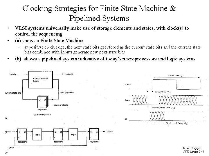 Clocking Strategies for Finite State Machine & Pipelined Systems • • VLSI systems universally