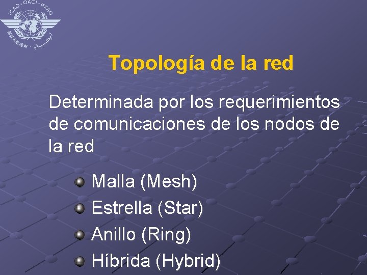 Topología de la red Determinada por los requerimientos de comunicaciones de los nodos de