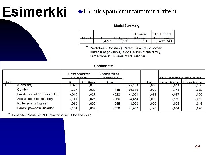 Esimerkki u. F 3: ulospäin suuntautunut ajattelu 49 