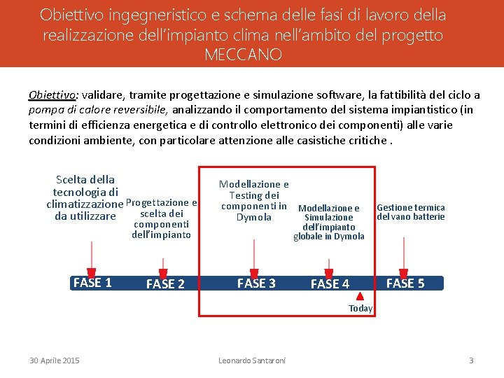 Obiettivo ingegneristico e schema delle fasi di lavoro della realizzazione dell’impianto clima nell’ambito del Obiettivo ingegneristico e schema delle fasi di lavoro della realizzazione dell’impianto clima nell’ambito del