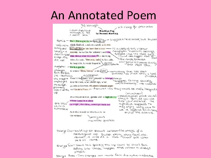 An Annotated Poem An Annotated Poem