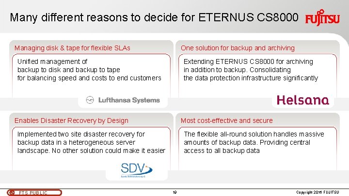 Many different reasons to decide for ETERNUS CS 8000 Managing disk & tape for Many different reasons to decide for ETERNUS CS 8000 Managing disk & tape for