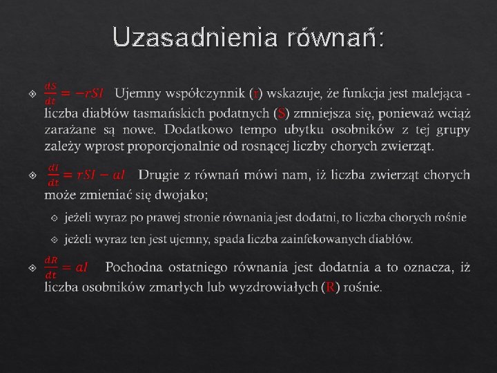 Uzasadnienia równań: 