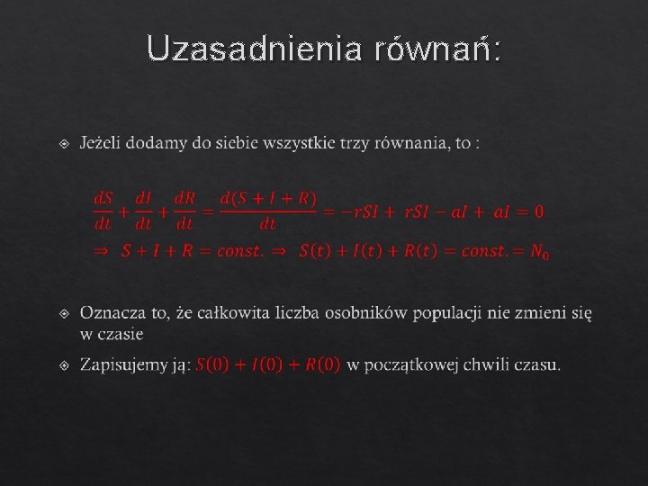 Uzasadnienia równań: 