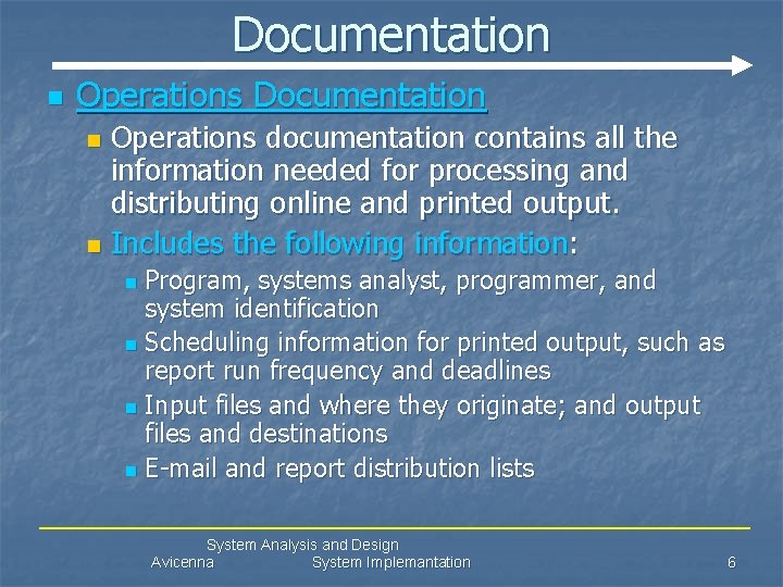 System Analysis and Design System Implementation Mr Ahmad