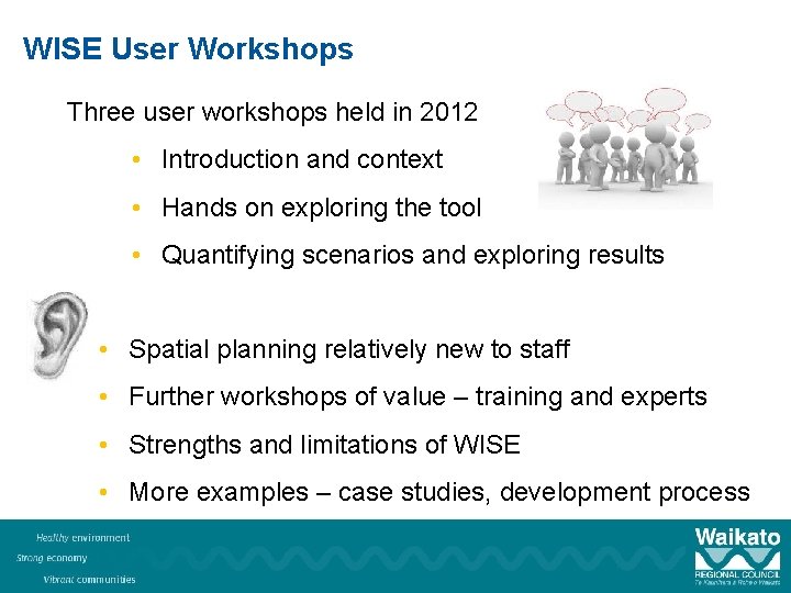 WISE User Workshops Three user workshops held in 2012 • Introduction and context •