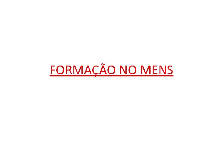 FORMAÇÃO NO MENS 