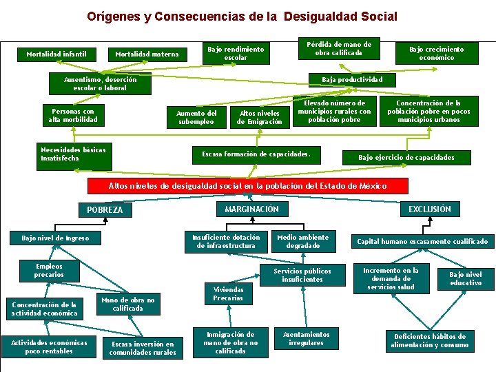 Orígenes y Consecuencias de la Desigualdad Social Mortalidad infantil Mortalidad materna Pérdida de mano