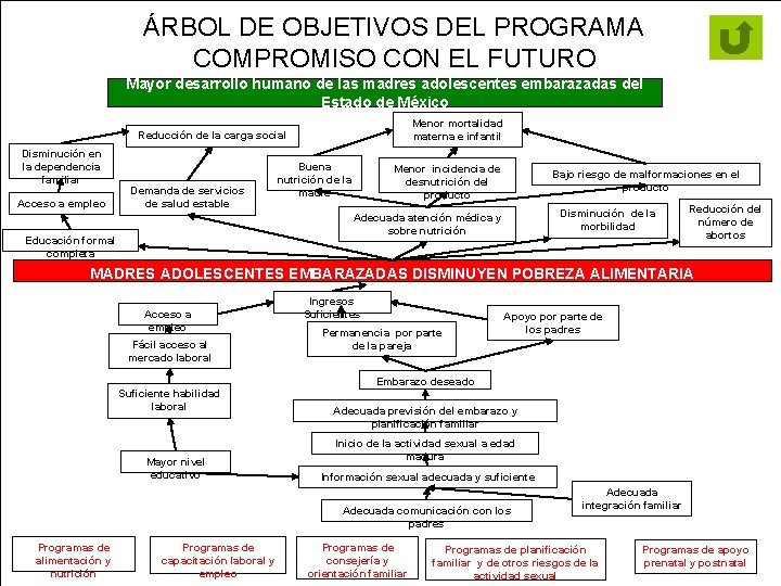 ÁRBOL DE OBJETIVOS DEL PROGRAMA COMPROMISO CON EL FUTURO Mayor desarrollo humano de las