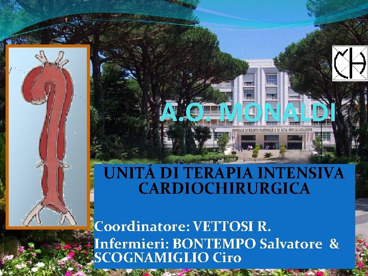 A. O. MONALDI UNITÁ DI TERAPIA INTENSIVA CARDIOCHIRURGICA Coordinatore: VETTOSI R. Infermieri: BONTEMPO Salvatore