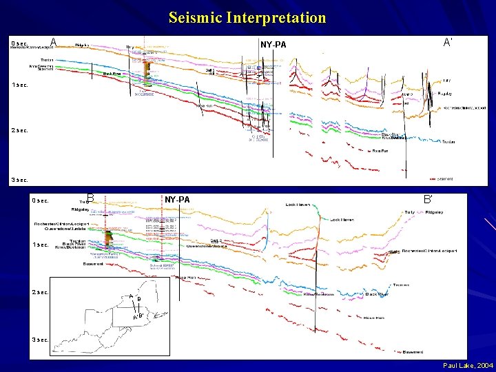 Seismic Interpretation A 0 sec. A’ NY-PA 1 sec. 2 sec. 3 sec. 0 Seismic Interpretation A 0 sec. A’ NY-PA 1 sec. 2 sec. 3 sec. 0