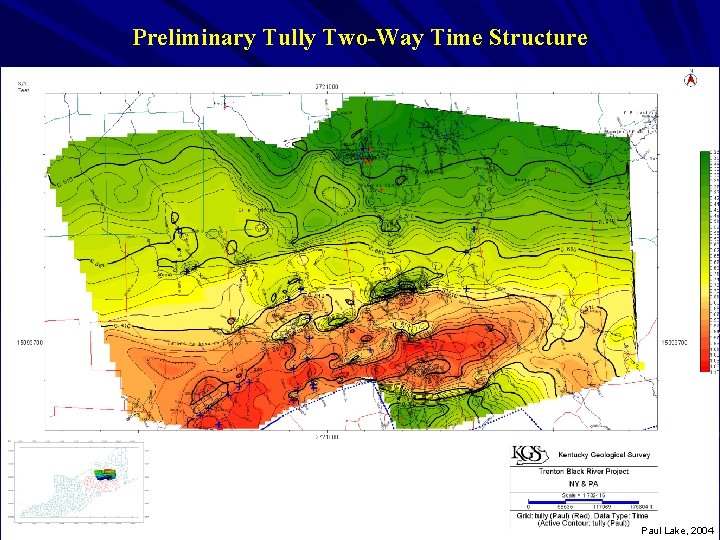 Preliminary Tully Two-Way Time Structure Paul Lake, 2004 