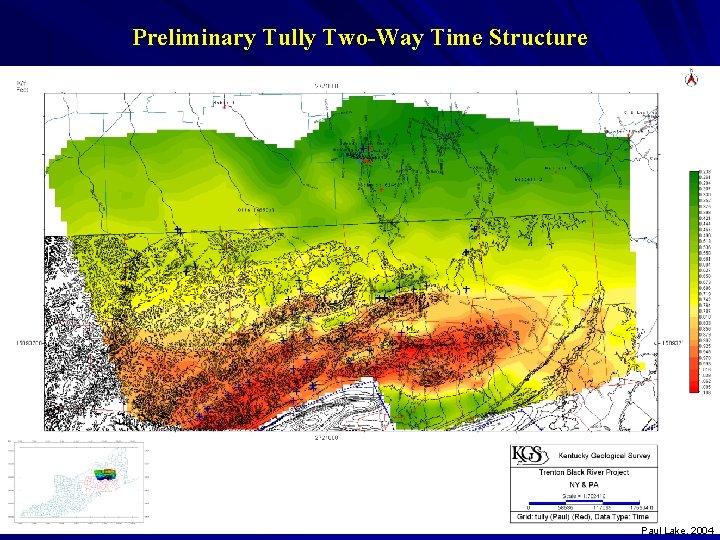 Preliminary Tully Two-Way Time Structure Paul Lake, 2004 