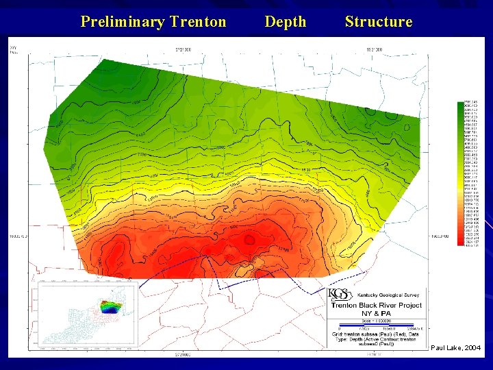 Depth. Time Structure Preliminary Trenton Two-Way Paul Lake, 2004 