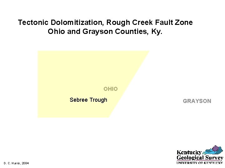 Tectonic Dolomitization, Rough Creek Fault Zone Ohio and Grayson Counties, Ky. OHIO Sebree Trough Tectonic Dolomitization, Rough Creek Fault Zone Ohio and Grayson Counties, Ky. OHIO Sebree Trough