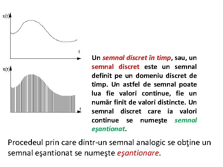 Un semnal discret în timp, sau, un semnal discret este un semnal definit pe