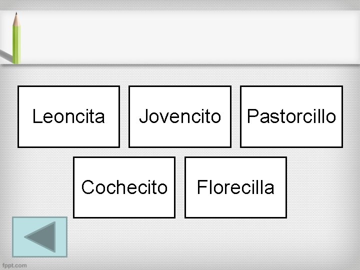 Leoncita Jovencito Cochecito Pastorcillo Florecilla 