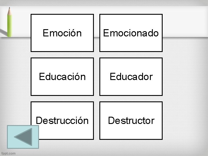 Emoción Emocionado Educación Educador Destrucción Destructor 