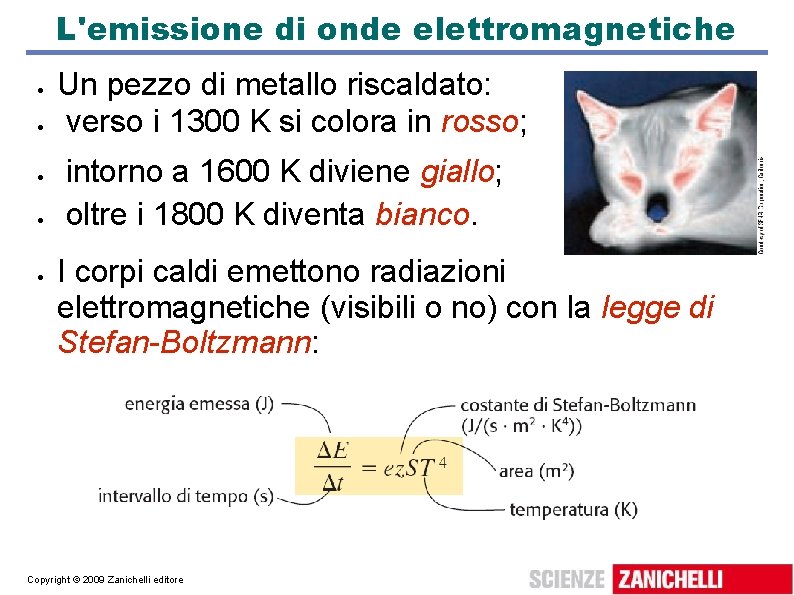 L'emissione di onde elettromagnetiche Un pezzo di metallo riscaldato: verso i 1300 K si