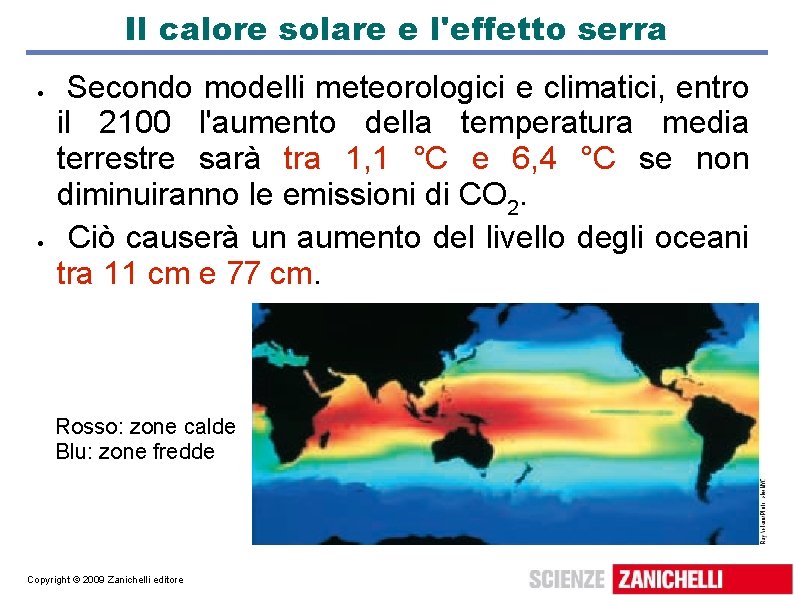 Il calore solare e l'effetto serra Secondo modelli meteorologici e climatici, entro il 2100