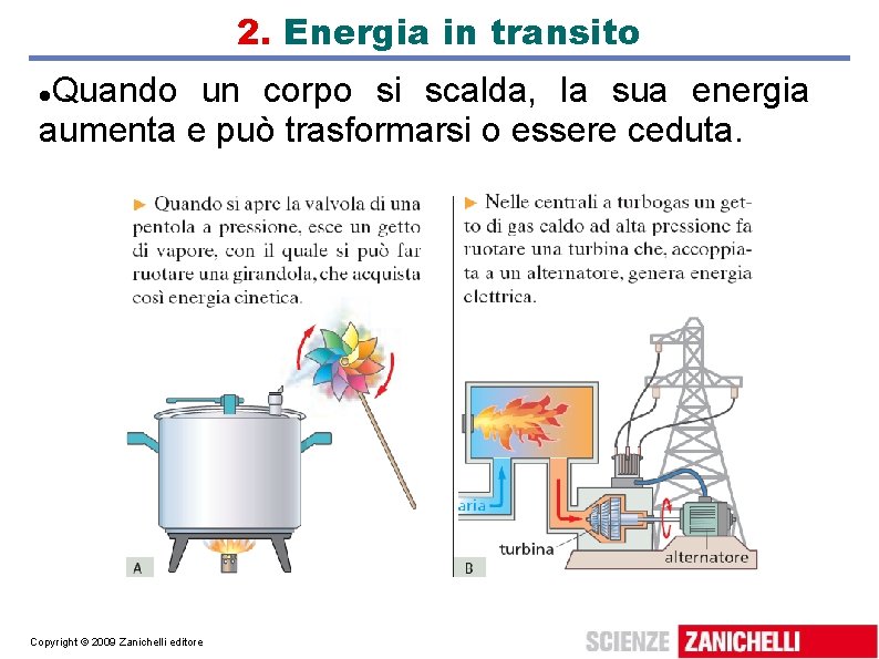 2. Energia in transito Quando un corpo si scalda, la sua energia aumenta e