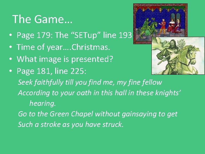 The Game… • • Page 179: The “SETup” line 193 Time of year…. Christmas. The Game… • • Page 179: The “SETup” line 193 Time of year…. Christmas.