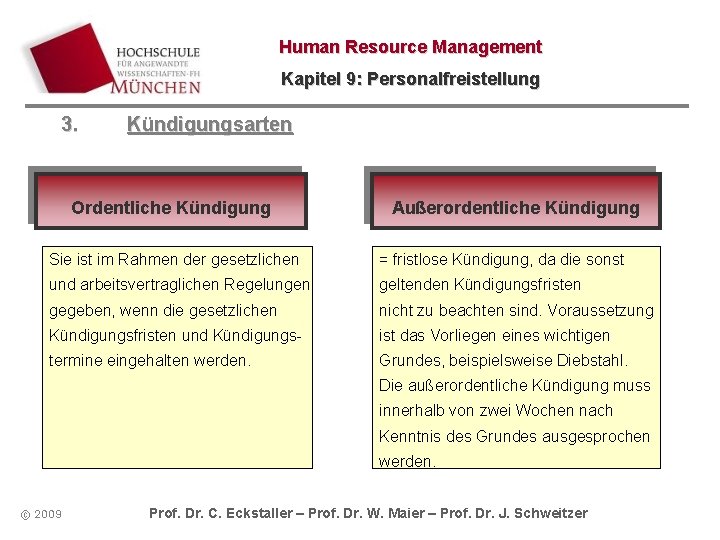 Human Resource Management Kapitel 9: Personalfreistellung 3. Kündigungsarten Ordentliche Kündigung Außerordentliche Kündigung Sie ist Human Resource Management Kapitel 9: Personalfreistellung 3. Kündigungsarten Ordentliche Kündigung Außerordentliche Kündigung Sie ist
