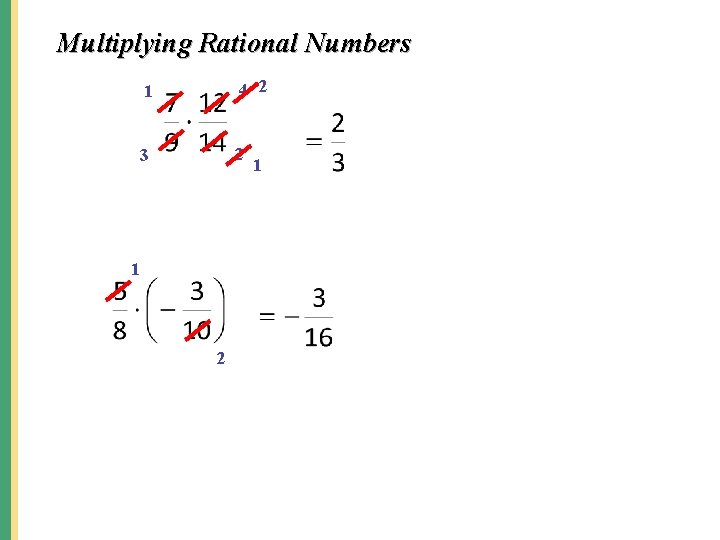 Multiplying Rational Numbers 1 4 2 3 2 1 