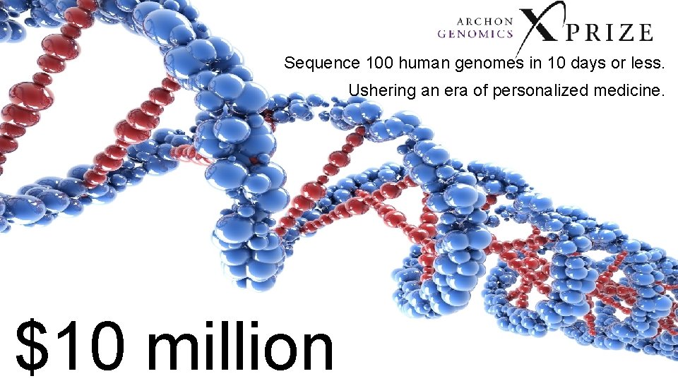 Sequence 100 human genomes in 10 days or less. Ushering an era of personalized Sequence 100 human genomes in 10 days or less. Ushering an era of personalized