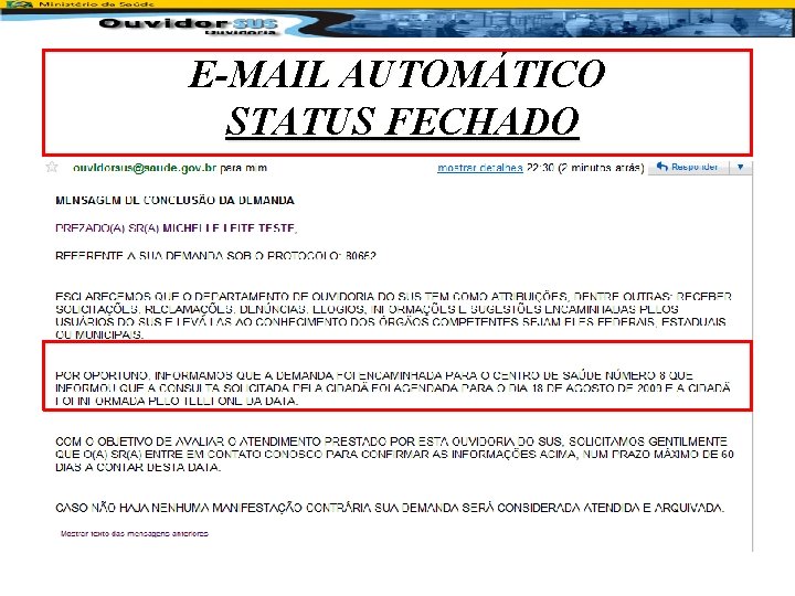 E-MAIL AUTOMÁTICO STATUS FECHADO 
