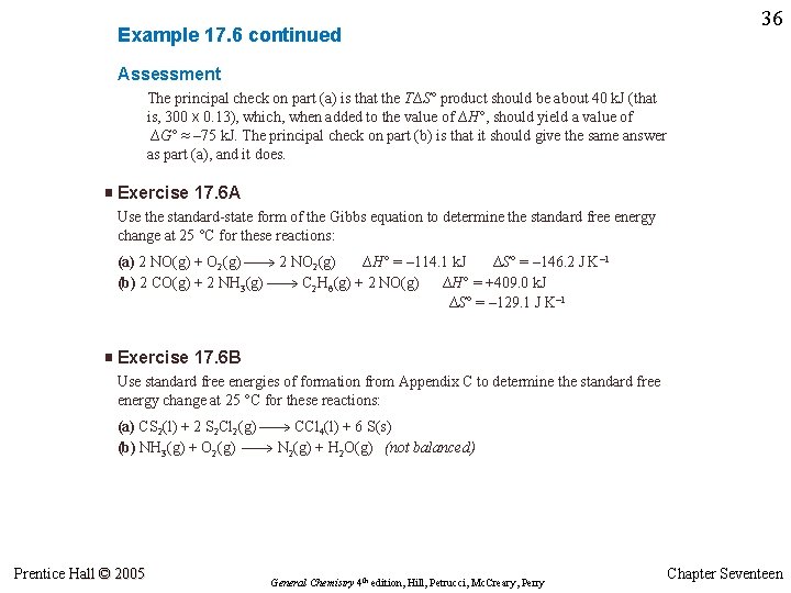 Example 17. 6 continued 36 Assessment The principal check on part (a) is that